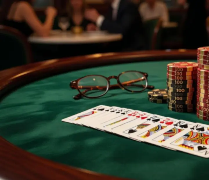 Profesjonalny stół pokerowy z eleganckimi akcesoriami