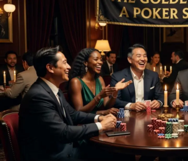 Klimatyczna migawka z pokerowego wieczoru w restauracji