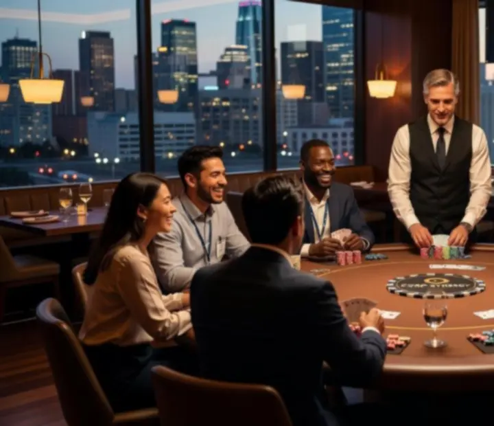 Integracyjny wieczór pokerowy w restauracji dla zespołu firmowego