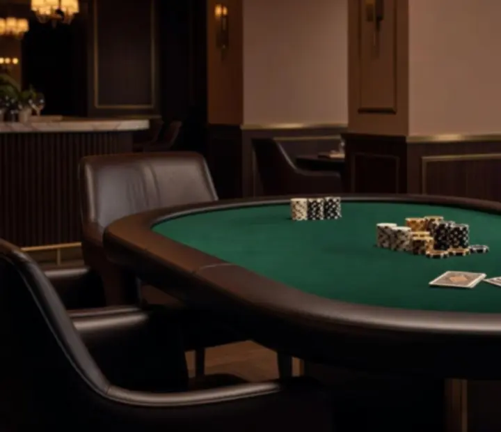 Profesjonalny, elegancki stół pokerowy przygotowany w restauracji